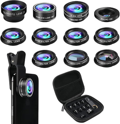 Phone Camera Lens Kit, 11 in 1 Cellphone Lens Kit by SEVENKA
