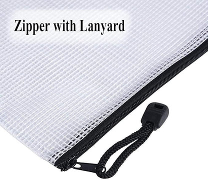 Oaimyy-24 Pcs Plastic Mesh Zipper Pouch Document Folders Bag Zip File Folders - Image 9