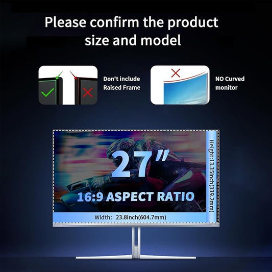 Magnetic Privacy Screen for 27 Inch Monitor – Removable Anti-Glare Blue Light - Image 2
