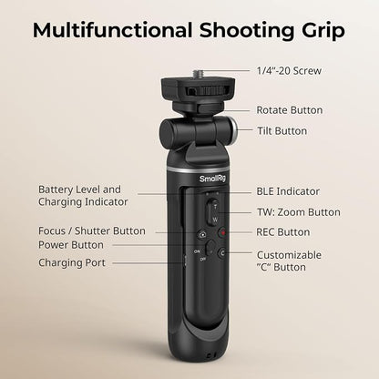SmallRig SR-RG2 Multifunctional Wireless Shooting Grip, Adjustable Selfie Stick - Image 4