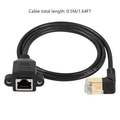 SinLoon 90 Degree Upward Angle Cat8 LAN Cable, RJ45 Male to Female Shielded - Image 6