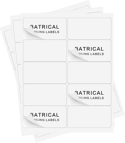Batrical 2" x 4" Shipping Labels, 1000 Labels, Matte Finish, 10 per Sheet by Batrical