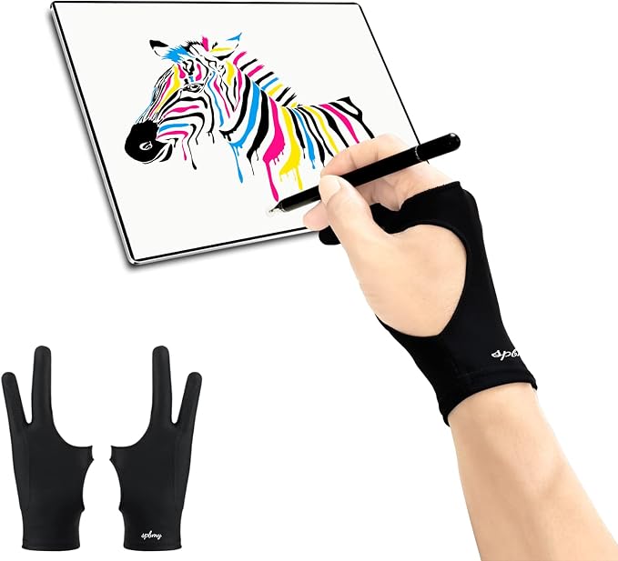SPBMY Drawing Glove 2 Pack, Two-Finger Artist Glove by Unknown