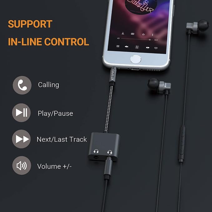 Cubilux 3.5mm to Double Audio Jack Headphone Sharing Splitter Compatible - Image 4