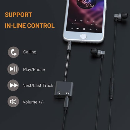 Cubilux 3.5mm to Double Audio Jack Headphone Sharing Splitter Compatible - Image 4