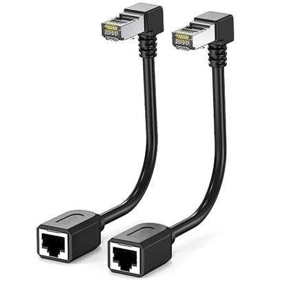 2Pack Cat6 Extension Cable 90 Degree, CAT6 Ethernet Extender Cable 4inch by JUXINICE