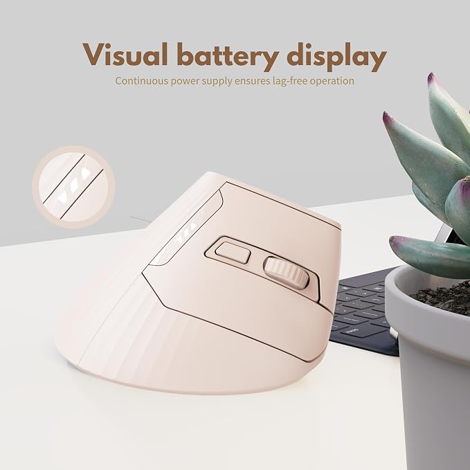 Vertical Mouse Wireless, 2.4G Rechargeable Mouse - Image 5