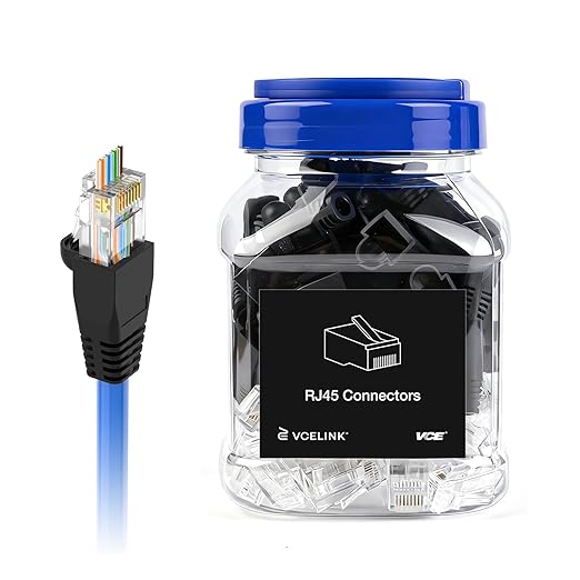 VCE 50-Pack Cat6 RJ45 Pass Through Connector by VCE