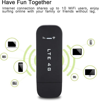 Akozon Mobile WiFi Hotspot, 4G LTE USB Portable Router Pocket Hotspot, USB WiFi - Image 2