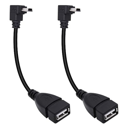 90 Degree Mini USB to USB A OTG Adapter Cable 5.5in Up Angle Mini USB 5-Pin by Xilaghy