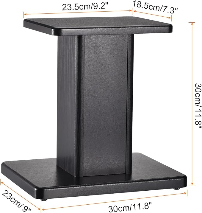 MECCANIXITY Wood Speaker Stands, 2 Pack 11.8 Inch Universal Speaker Stand - Image 2
