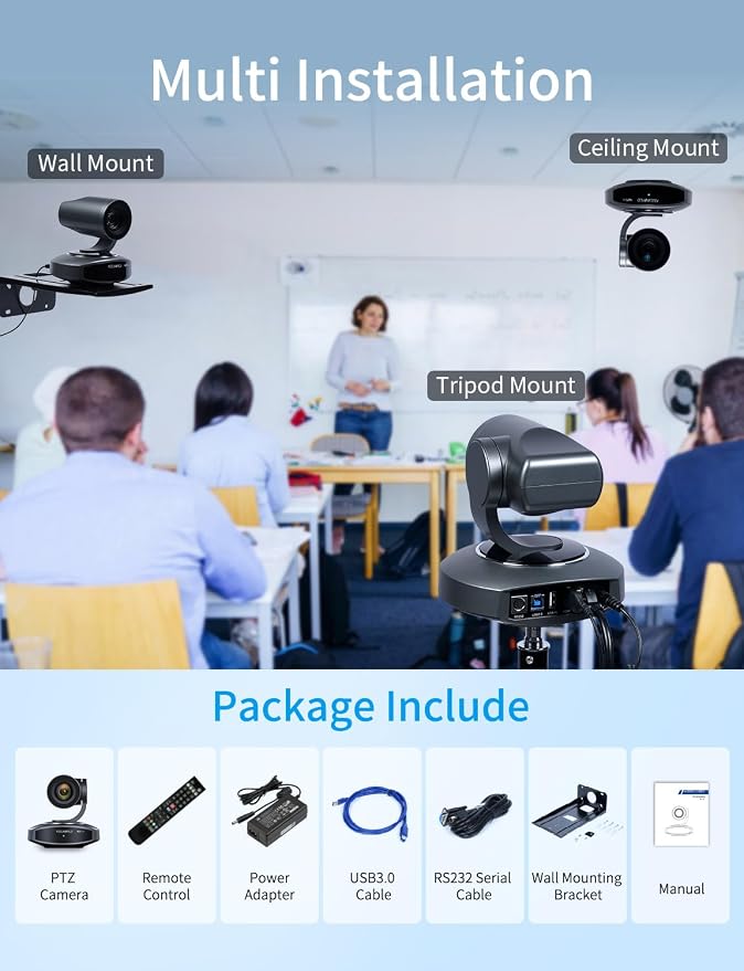 FEELWORLD NDI10X NDI PTZ Camera 4K Resolution 10X USB HDMI POE NDI HX2 - Image 9