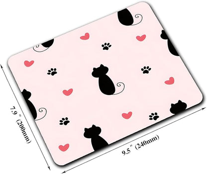 Cute Heart Cartoon Black Cat Paw Custom Mouse Pad - Image 2