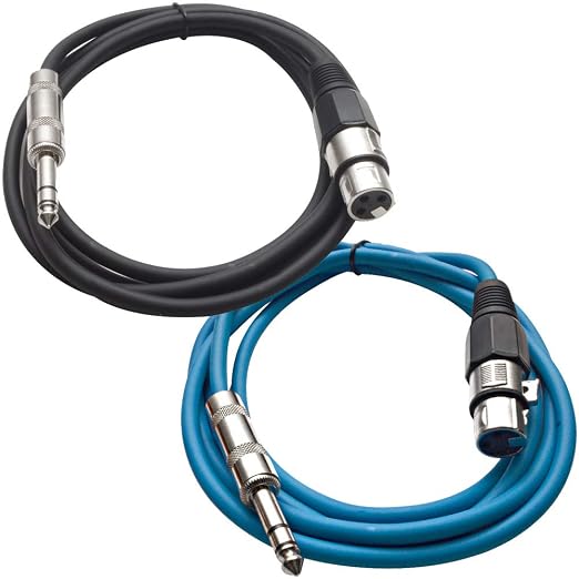 Seismic Audio - SATRXL-F6-2 Pack of 6 Foot 1/4 Inch TRS to XLR Female Patch by SeismicAudio