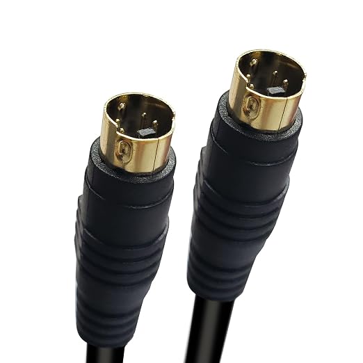 S Video Cable, S-Video Cable 4 pin Connector Male to Male Gold Plated Compatible by HTDYOO