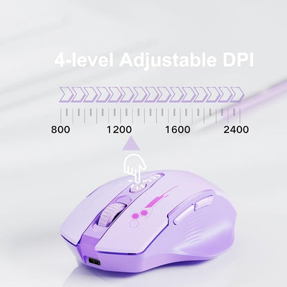 Bluetooth Mouse, Visible Battery Level, Tri-Mode Rechargeable Ergonomic Mouse - Image 4