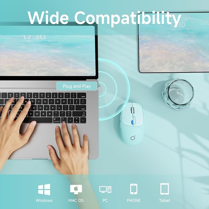 EWEADN Q5 Wireless Mouse, Battery Level Display, Ergonomic Office Mouse - Image 4