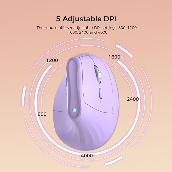 57° Ergonomic Wireless Tower Mouse, Vertical Quiet Ergo Mouse, 7 Buttons - Image 3
