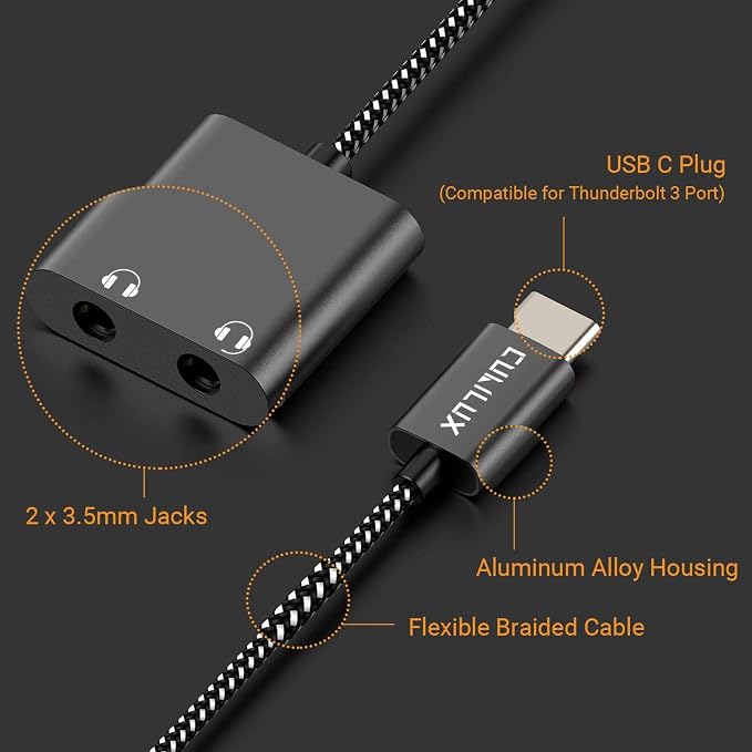 USB C Audio Splitter for 2 Headphones - Image 7