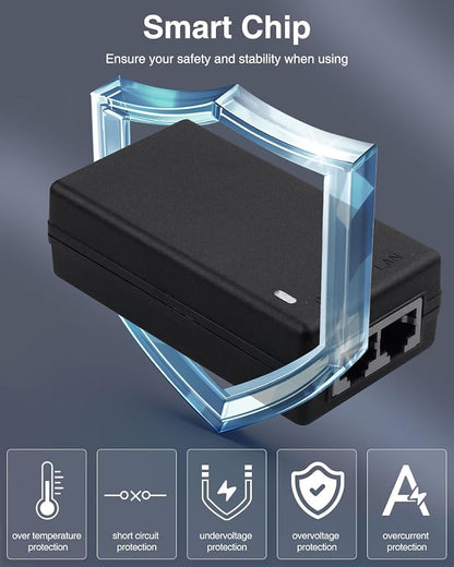 Gigabit PoE Injector 48V Power Over Ethernet Supply Adapter 10/100/1000Mbps - Image 5