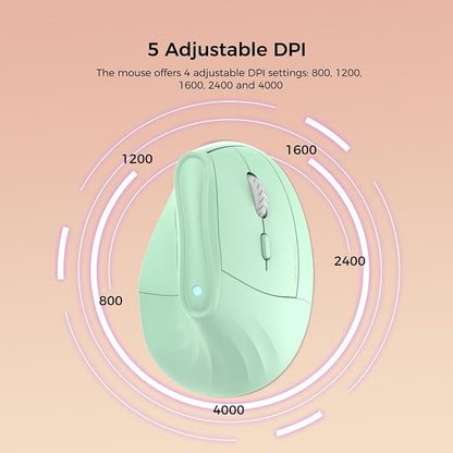 57° Ergonomic Wireless Tower Mouse, Vertical Quiet Ergo Mouse, 5 Buttons - Image 3