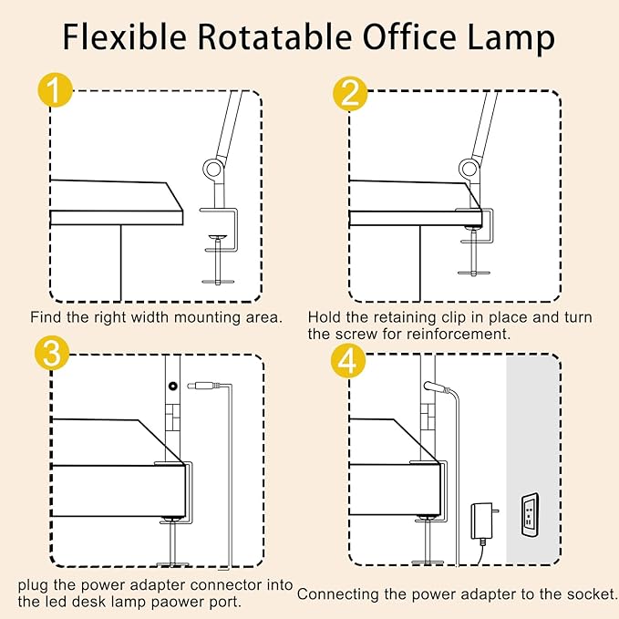 LED Desk Lamp with Clamp & Flexible Arm - Image 6