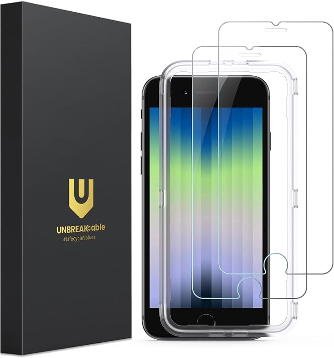 UNBREAKcable Protective Glass for iPhone SE 2022/2020, 2.5D Double Defense by UNBREAKcable