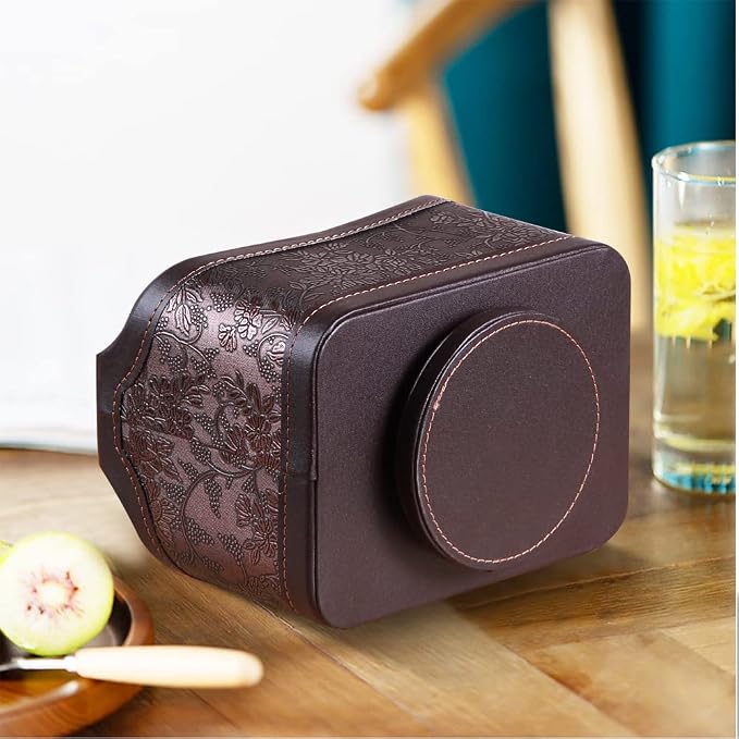 Fanousy 360° Rotating Remote Control Holder, PU Leather TV Remote Caddy - Image 4