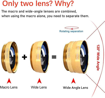 3 in 1 Cell Phone Camera Lens Kit Wide Angle Macro Fisheye Lens Universal - Image 2