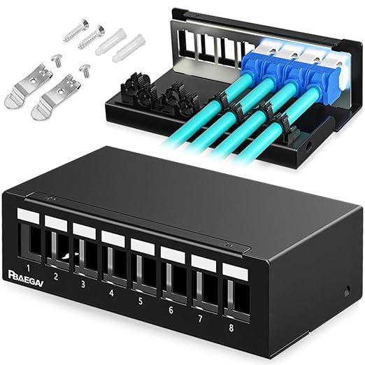 Patch Panel 8 Port Keystone Network STP Blank Patch Panel Compatible by PBAEGAV