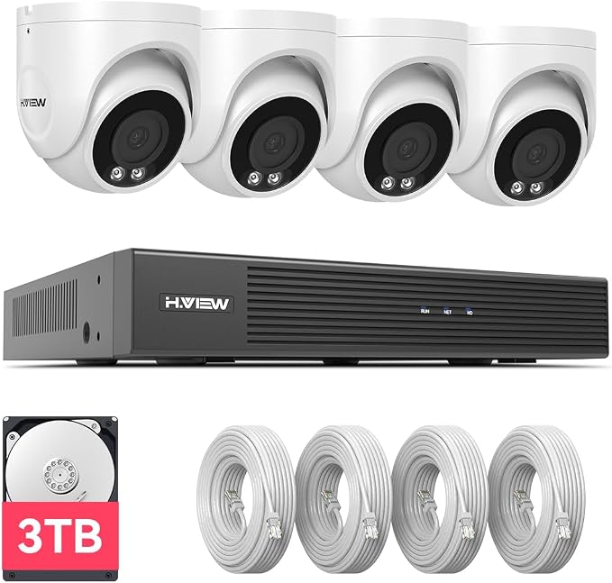 H.VIEW 4K Security Camera System, 4K/8MP 8CH NVR by HVIEW