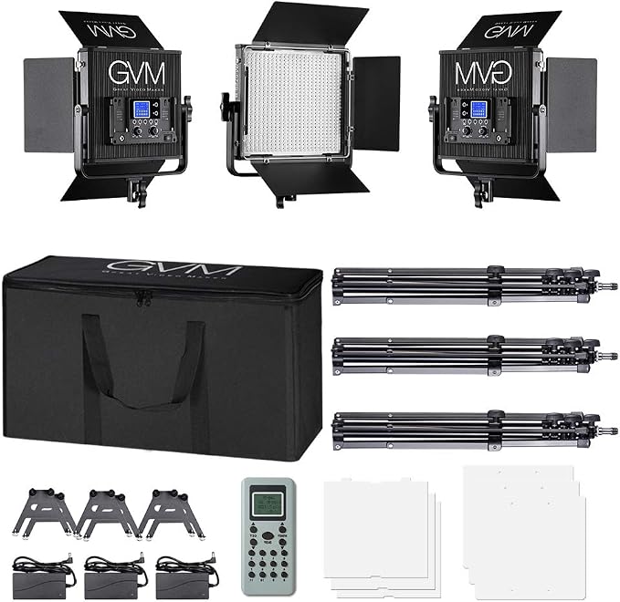 LED Video Light GVM 672S CRI97+ TLCI97+ 22000lux Dimmable Bi-color 3200K-5600K - Image 9