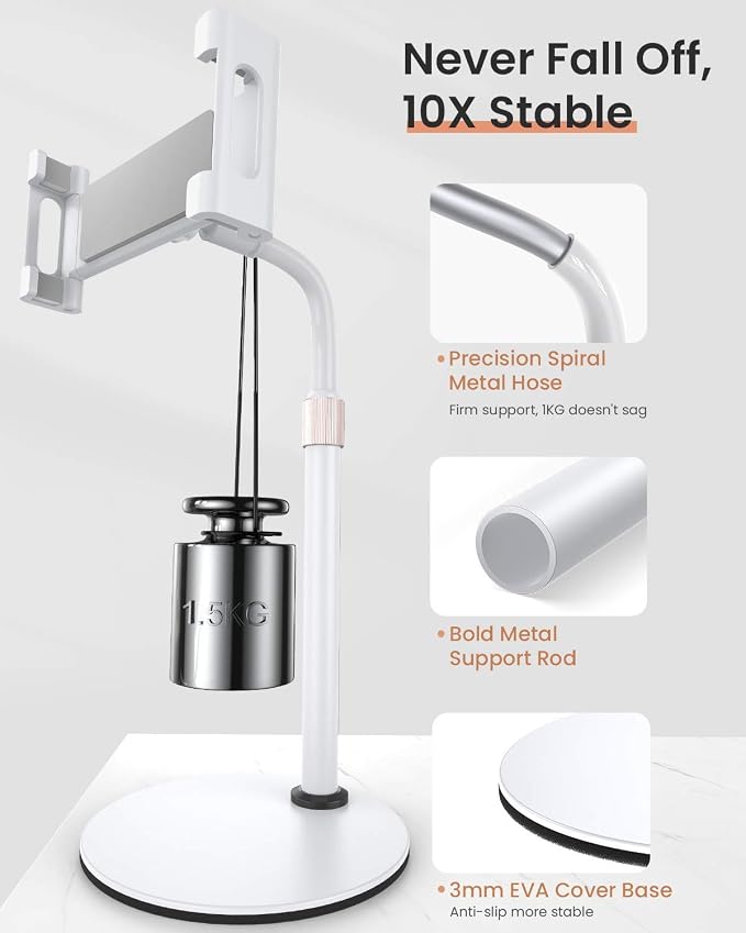 LISEN Tablet Stand Tablet Holder, Adjustable iPad Stands - Image 2