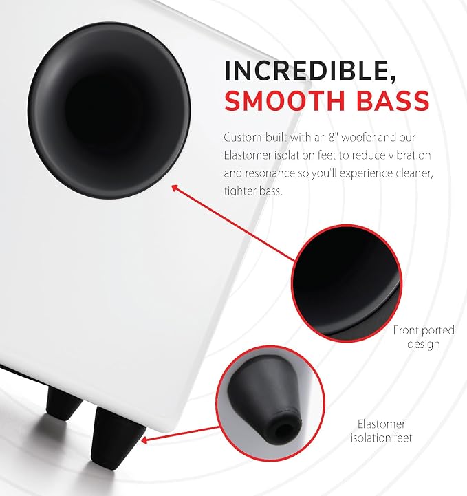 Audioengine S8 Powered Subwoofer Speaker - 250W 8-inch Home Woofer - Image 3