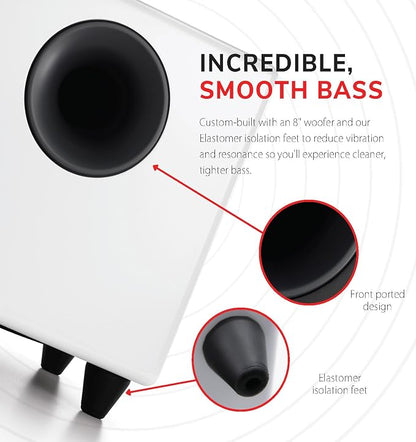 Audioengine S8 Powered Subwoofer Speaker - 250W 8-inch Home Woofer - Image 3