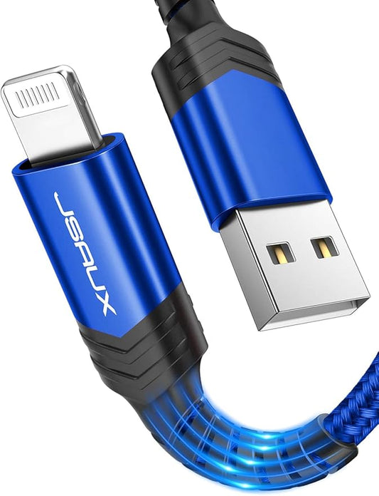JSAUX Apple MFi Certified Lightning Cable 6ft, iPhone Charger Cable Nylon by JSAUX