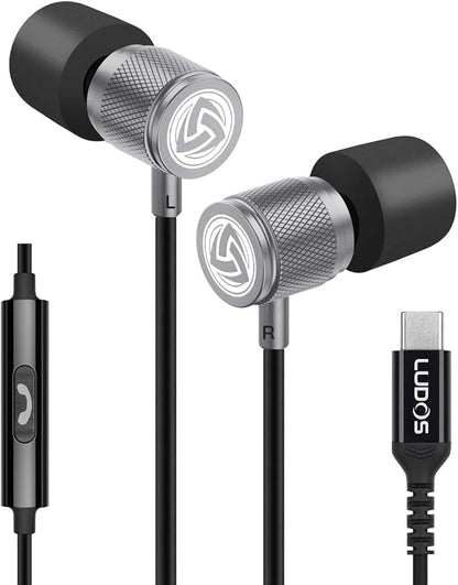 LUDOS Ultra USB C Headphones for iPhone 16 15 Pro Max Plus iPad Pro, 5 Years by Ludos