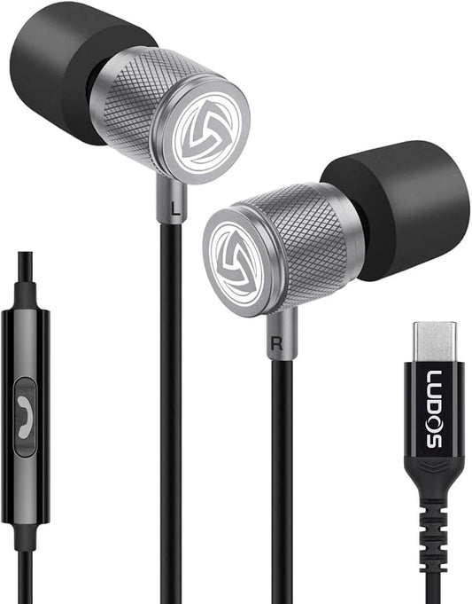 LUDOS Ultra USB C Headphones for iPhone 16 15 Pro Max Plus iPad Pro, 5 Years by Ludos