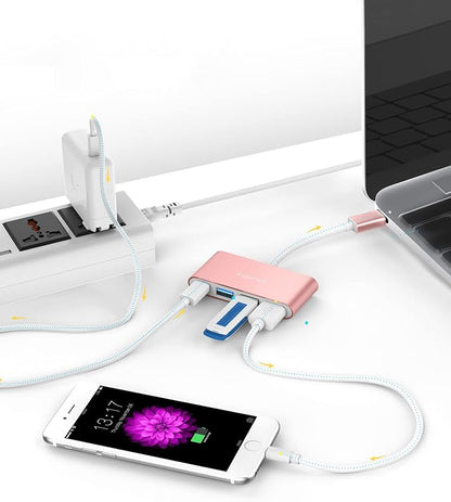 LENTION 4-in-1 USB-C Hub with Type C, USB 3.0, USB 2.0 - Image 3