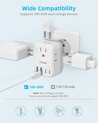 International Power Adapter Set, US to Worldwide Universal Travel Adapter- 4 AC - Image 5