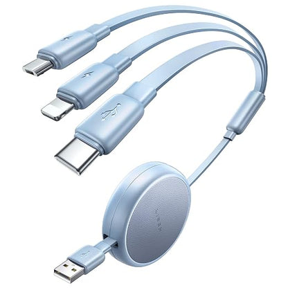 LISEN Multi Charging Cable 3 in 1 iPhone 16 Charger Cord, Retractable Car by Lisen