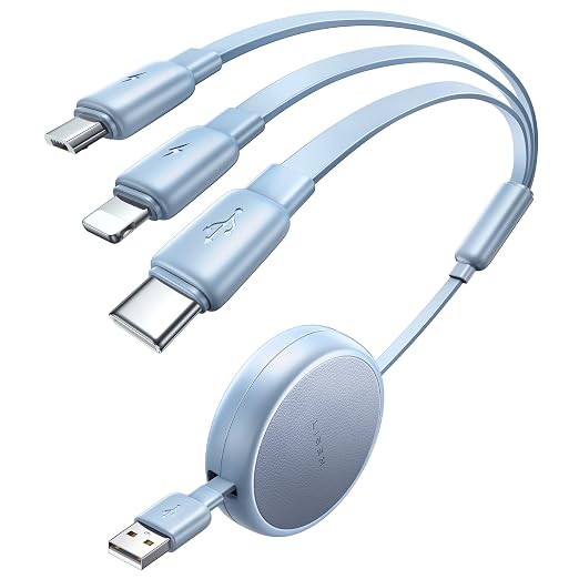 LISEN Multi Charging Cable 3 in 1 iPhone 16 Charger Cord, Retractable Car by Lisen