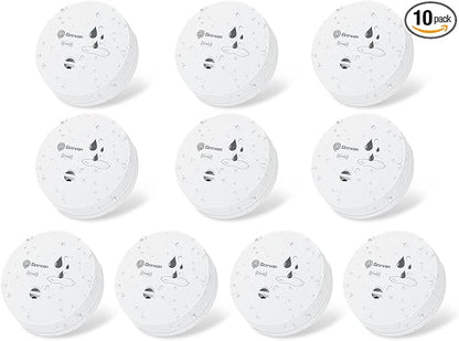 Geevon 10 Pack Water Leak Detectors, 100dB Water Sensor Alarms Flood Detector by GEEVON