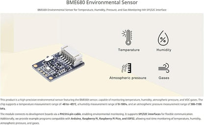 BME680 Environmental Sensor, Supports Temperature, Gas Detection, I2C & SPI - Image 2