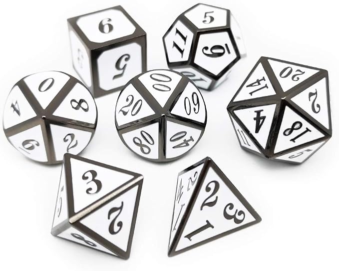 Haxtec 7 Die DND Metal Dice Set D&D 7PCS DND Dice of D20 D12 D10 D8 D6 D4 - Image 3