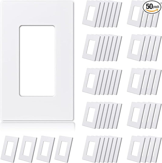 ELEGRP Matte White 1-Gang Screwless Decorative Wall Plates, Standard Size by ELEGRP%7CELEGROUP