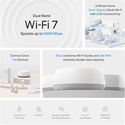 TP-Link Deco 7 BE25 Dual-Band BE5000 WiFi 7 Mesh Wi-Fi System | 4-Stream 5 Gbps - Image 3