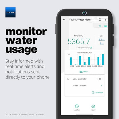 YoLink FlowSmart NSF Water Meter, Smart Water Usage Monitor and Water Leak - Image 6