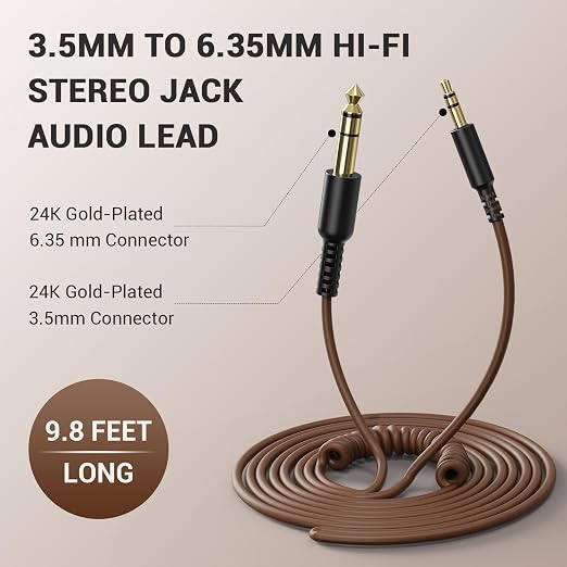 OneOdio 6.35mm to 3.5mm 6.6-9.8FT Stereo Adapter Cable Compatible - Image 4