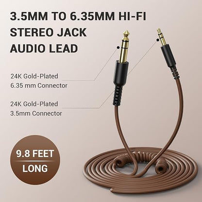OneOdio 6.35mm to 3.5mm 6.6-9.8FT Stereo Adapter Cable Compatible - Image 4
